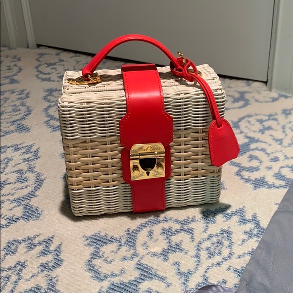 Mark Cross and Harley Viera Newton Collaborated on Next  Mark Cross Harley Rattan & Leather Top Handle Bag